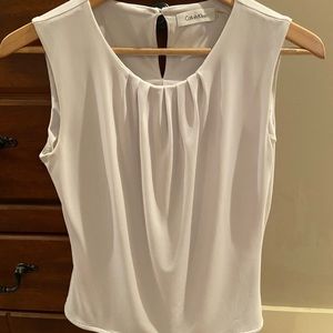 White sleeveless top. Size 2. Calvin Klein.